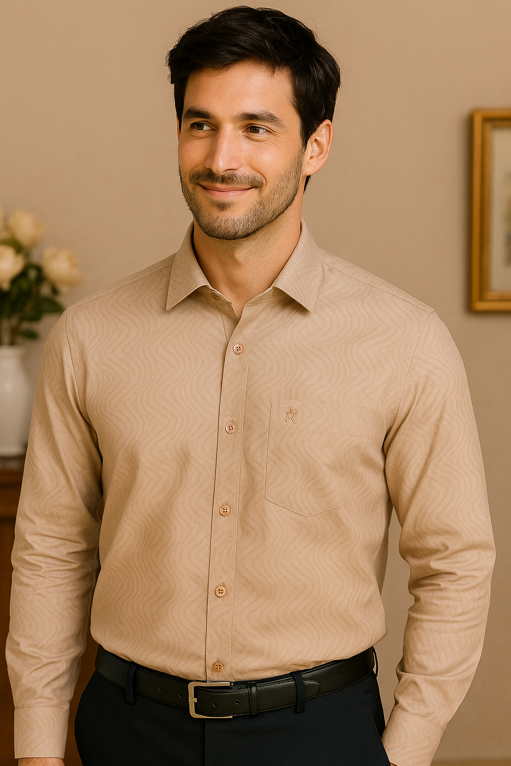All-Season Full Sleeve Shirt for Men – Heavy Ribbed Cotton Finish